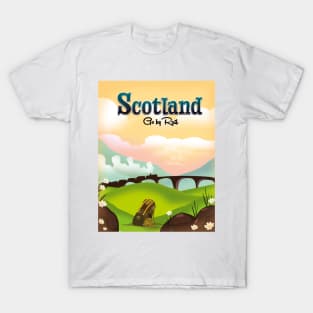 Scotland "Go by Rail" locomotive poster. T-Shirt